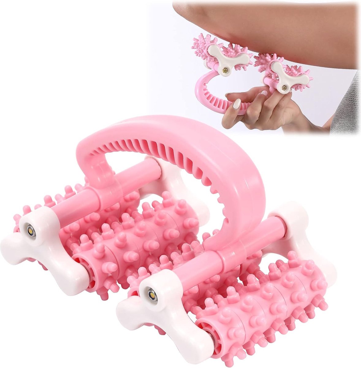 Goedkoopste Massage - Massage apparaat - massage stok - Accessoires - Anti Cellulite Massage Roller Tool - Fasciaroller voor benen - Rolling Stick voor spieren Bloedstroomvergroter Fascia - Deep Tissue Release voor rug, nek, schouders, taille, roze