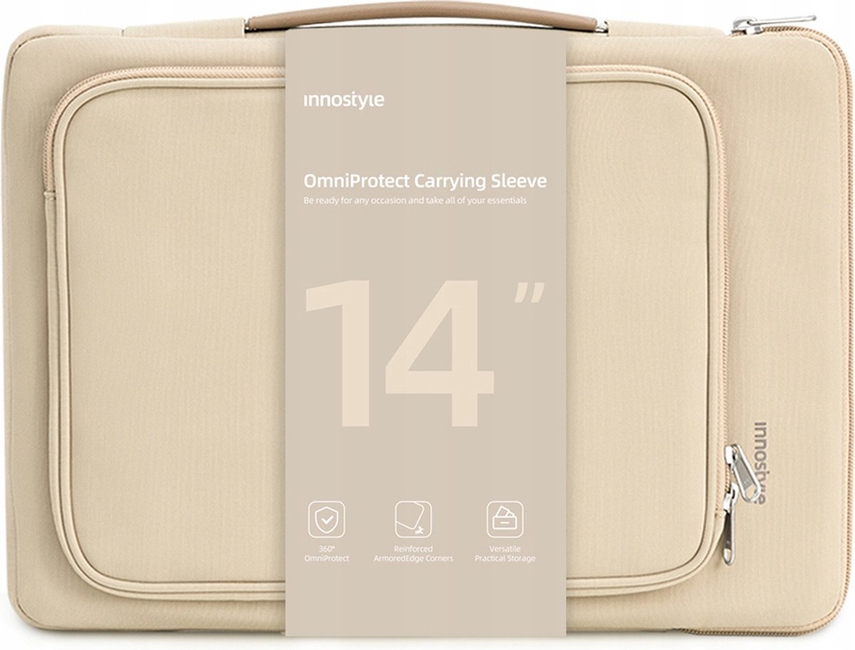 Innostyle® Omniprotect Laptoptas Dames / Heren - Laptophoes 14 inch - Waterdicht - Beige