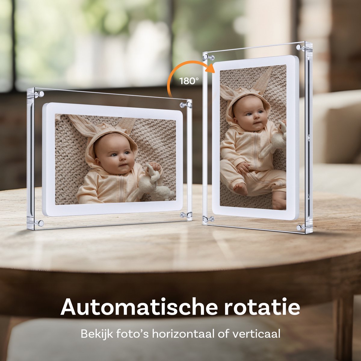 Pora&Co Digitale fotolijst 10.1 inch - Acryl - HD - IPS display - USB-C - Touchscreen thumbnail 3