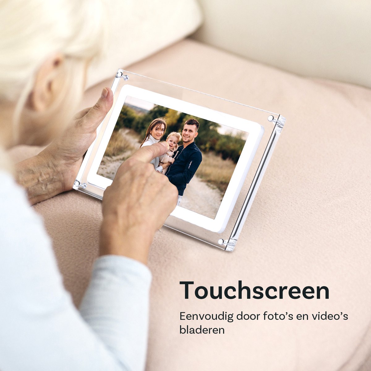 Pora&Co Digitale fotolijst 10.1 inch - Acryl - HD - IPS display - USB-C - Touchscreen thumbnail 6