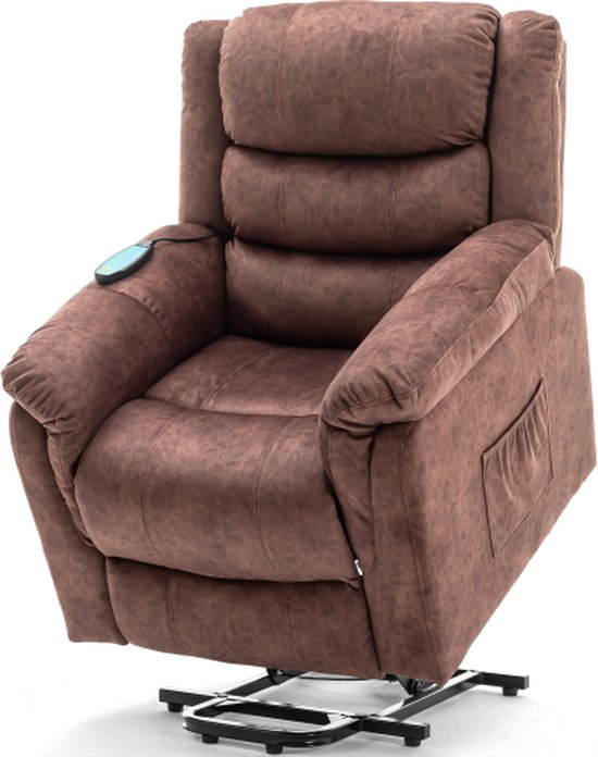 Foto: Elektrische massagelift ligstoel met warmte en trillingen voor ouderen duurzaam en veilig bewegings ligmechanisme antislip stoffen bank eigentijds