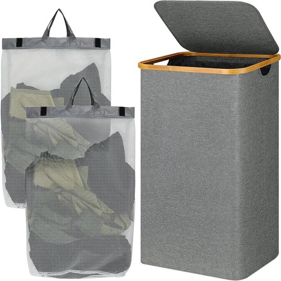 Lifewit 170 l wasmand met deksel, 2-delige verpakking, grote