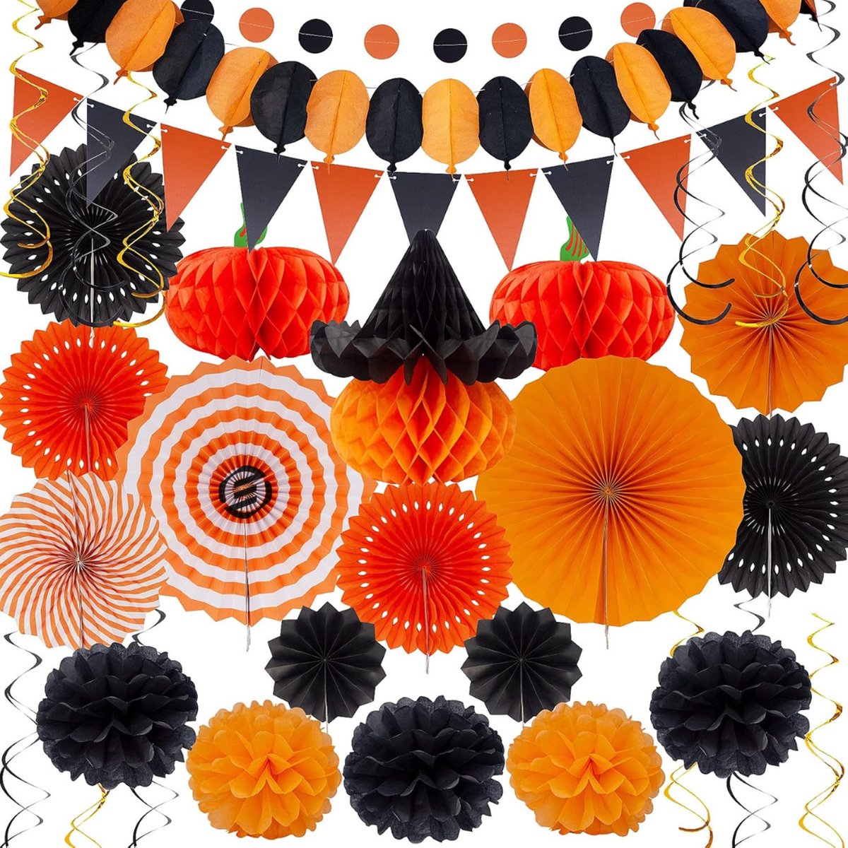 Equivera Halloween Decoratie - Halloween Versiering - Horror Versiering - voor Binnen en Buiten - Spin, Heks, Skelet, Pompoen en Spoken - 2024