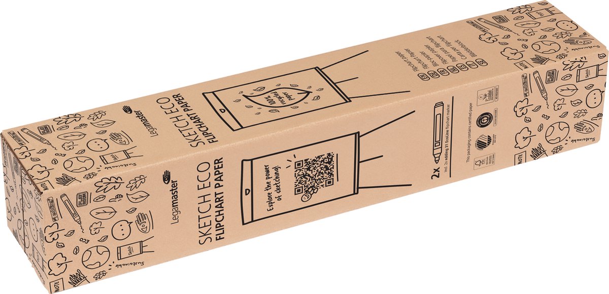 Legamaster SKETCH ECO flip-overblok blanco, 5 x 20 vellen, incl. 2 edding 31 flipchartmarkers thumbnail 6