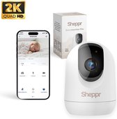 Sheppr® Babyfoon met Camera en App – Baby Monitor – Babyfoon Camera – 2K 3MP Ultra HD Baby Camera – Gratis Beveiligde App – Wifi – Wit – Met Bewegingsdetectie, Tweewegaudio, Nachtzicht & Opslag