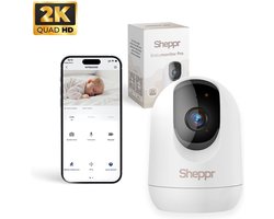 Sheppr® Babyfoon met Camera en App – Baby Monitor – Babyfoon Camera – 2K 3MP Ultra HD Baby Camera – Gratis Beveiligde App – Wifi – Wit – Met Bewegingsdetectie, Tweewegaudio, Nachtzicht & Opslag