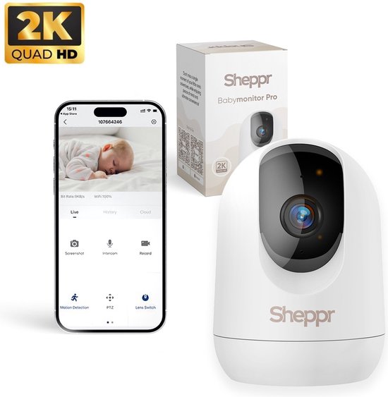 Lakoo Babyfoon Met Camera - Babyfoon - Huisdiercamera - Babyfoon Met Camera Babyfoon Huisdiercamera Babyfoon Met App Baby Monitor Beveiligingscamera Hondencamera