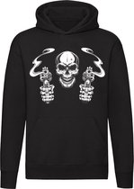 Crâne avec des armes à capuche - crâne - crâne - skelet - os - unisexe - pull - pull - capuche