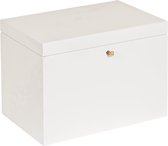 HAUDT® Houten kistje BAS met slot - wit - koperen sleutel - kist - opbergkist