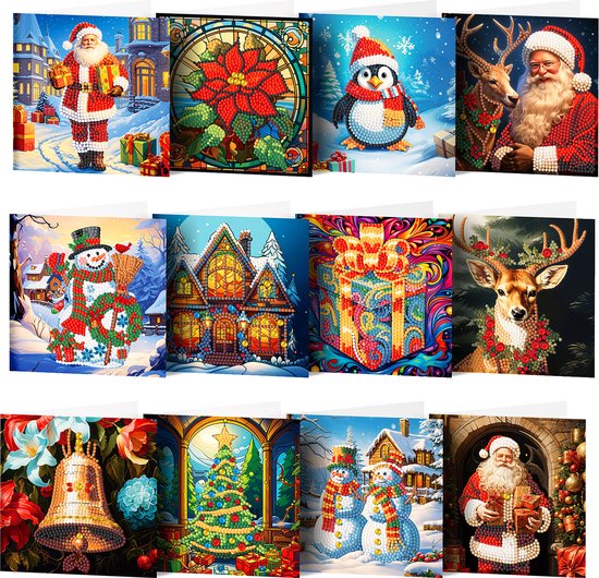 Diamond Painting Kerstsneeuwpopstandaard, dubbelzijdig Diamond Painting Kerstsneeuwpopstandaard, dubbelzijdig