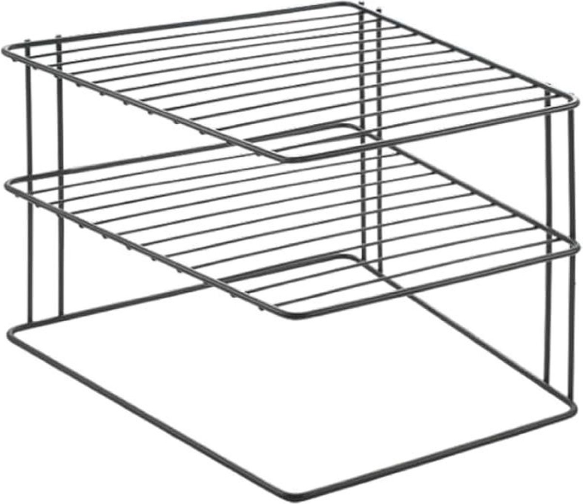 Goedkoopste Lava hoekkastinzet 2-laags 25x25x19cm TouchTherm zwart 3 PIANI - Palio bordenrek
