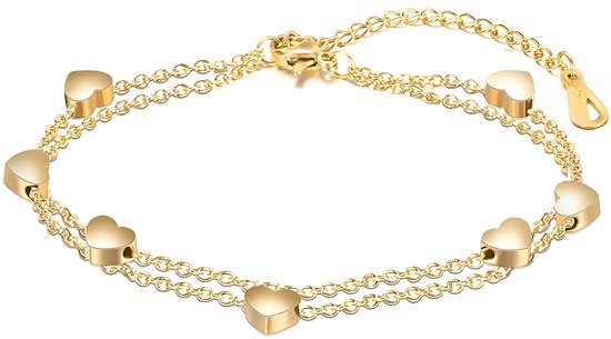 Foto: Armband dames met hartjes gold plated met geschenkverpakking 15cm t m 21cm armbanden met hartje