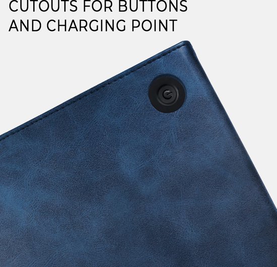 Lunso Geschikt voor Kobo Libra Colour hoes (7 inch) - Luxe Stand sleepcover - Blauw van Lunso — afbeelding 3