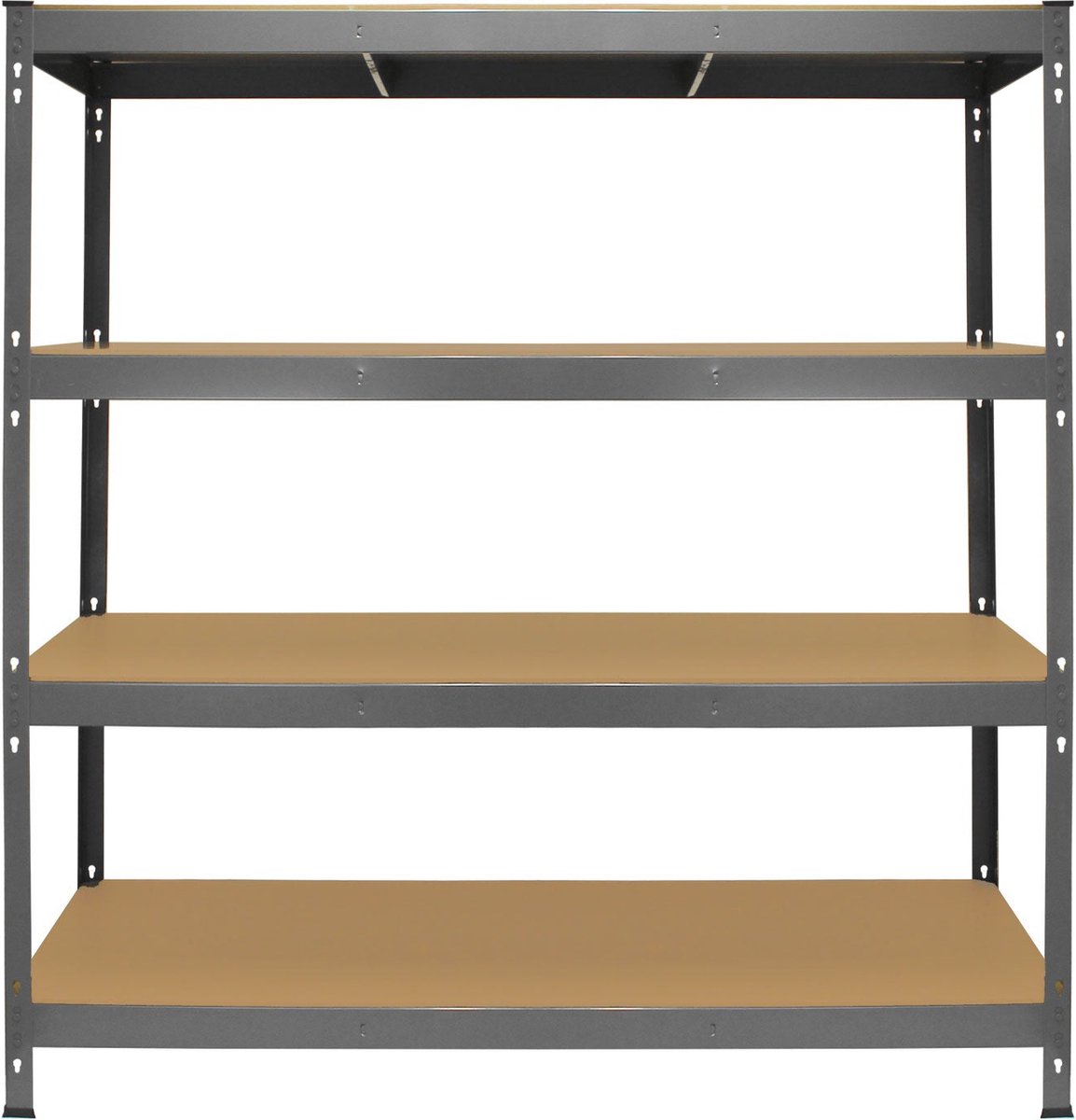 Q-rax Stellingkast - 160x60x160 cm - Grijs - 100% boutloos - Draagkracht 1400 kg - opbergrek metaal