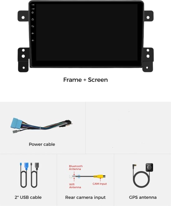 2-DIN Paneel Suzuki Grand Vitara 2005-2015 Zwart