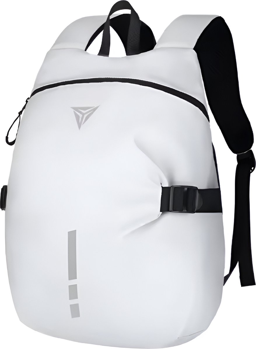 CarryQuest® - Motor Rugzak - Motorcyclist Rugzak - Waterafstotend + Reflecterende Elementen - Duurzaam 900D Filmstof - Wit - Lichtgewicht en Comfortabel