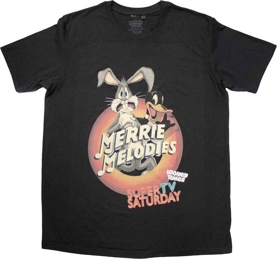 T-shirt homme Looney Tunes - Merrie Melodies - L - Zwart