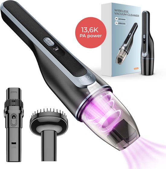 TM&DY Kruimeldief Snoerloos - Extra Kracht (13600PA) - Handstofzuiger - Met Opzetstukken - voor Dierenharen - Kruimelzuiger - Led Verlichting - Kleine Stofzuiger - Vacuum Cleaner