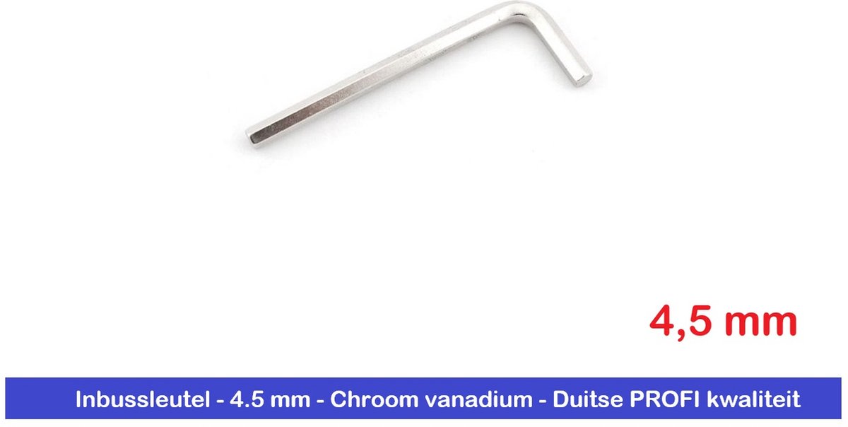 INBUSSLEUTEL 4.5 MM - CHROOM VANADIUM - STIFTSLEUTEL - DUITSE KWALITEIT - ATHLET