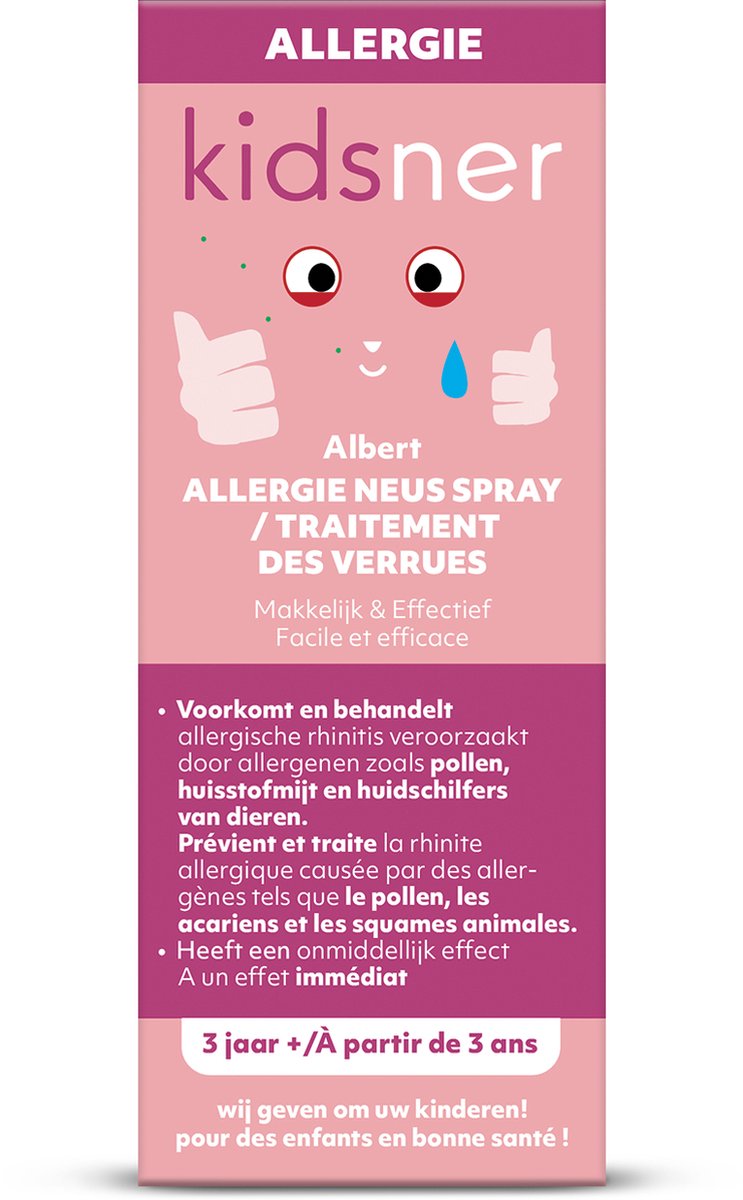 Goedkoopste Kidsner Albert De Allergie Neusspray | Verlicht de symptomen van allergische rhinitis (niezen, loopneus of verstopte neus | Kindervriendelijk | 10 ml