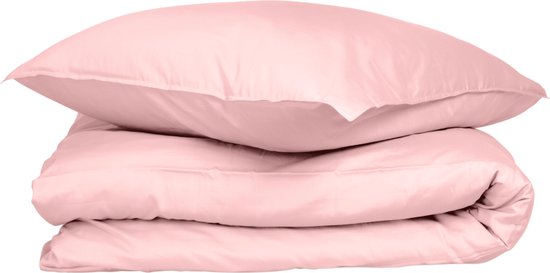 Set de housse de couette Wocha - Satin 100 % Katoen biologique (300 fils) - 140 x 200/220 - Rose - Qualité Premium et durable - Incl. 2 taies d'oreiller