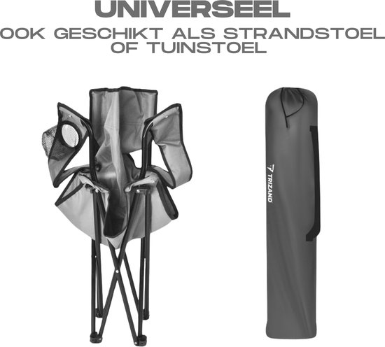 "Compacte Comfort Strandstoel met Opberghoes en gratis E-BOOK - Grijs - Visstoel - Strandstoel opvouwbaar - Strandstoel inklapbaar - Strandstoel verstelbaar - Strandmat - Visstoeltje opbouwbaar " — afbeelding 5