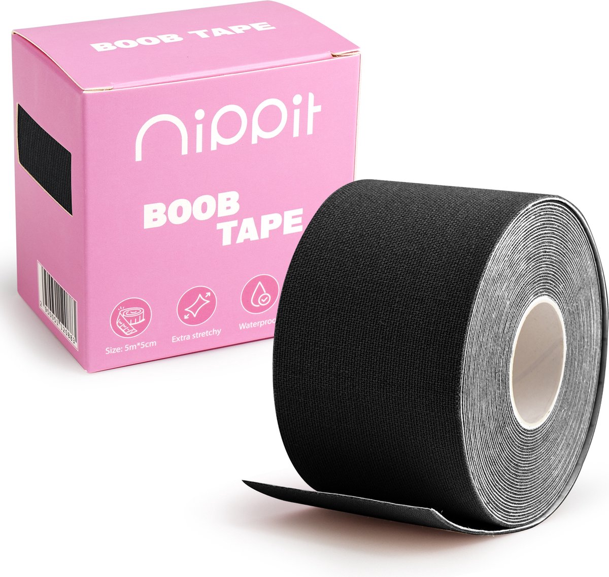 Nippit boob tape - Boobtape - Fashion tape - BH tape - 5 meter - Zwart