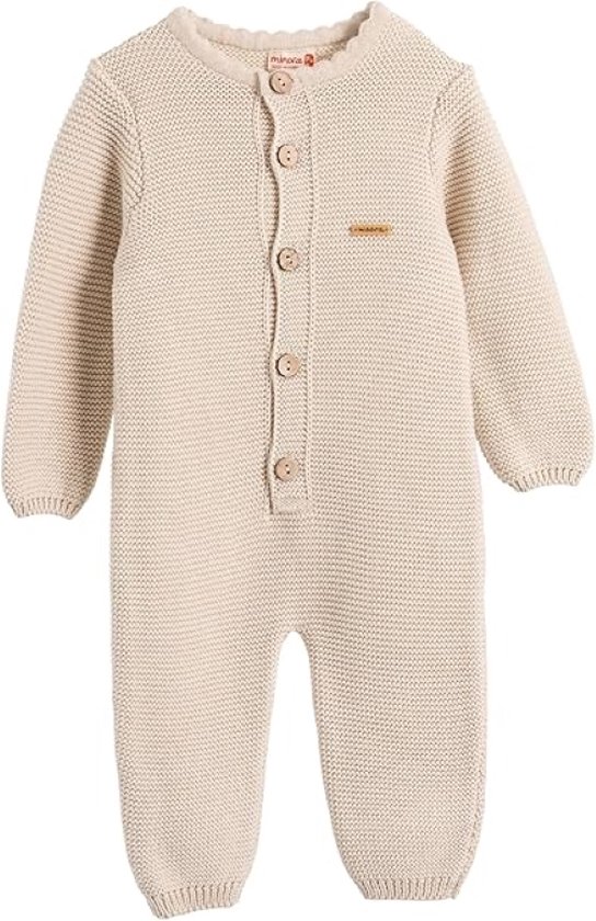Minora gebreide baby kleding jongens-Unisex boxpakje- Baby kleding meisjes- Maat 68/ 4-6 Maanden-Newborn overalls winter- Baby kleding jongens-Beige-Kraamcadeau - Babyshower Cadeau