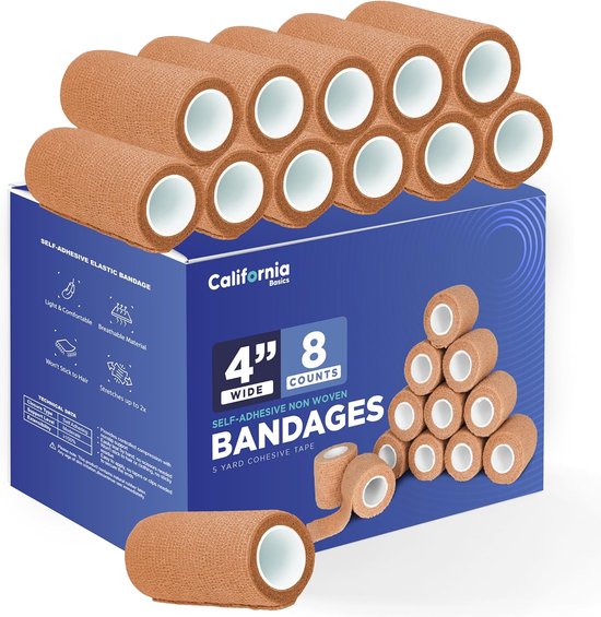 Foto: Zelfklevend verband 8 stuks elastisch bandagetape sporttape fixatie windsel bandage tape steunzwachtel