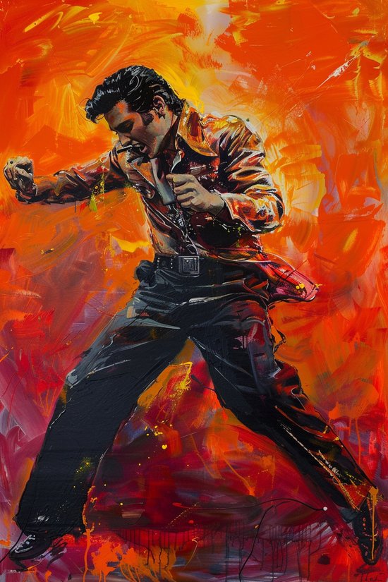 Elvis Presley Poster - Dans - Muziek - Iconisch - Retro - Rock n Roll - Legende - posters - formaat 60x90cm - Wanddecoratie - 3575