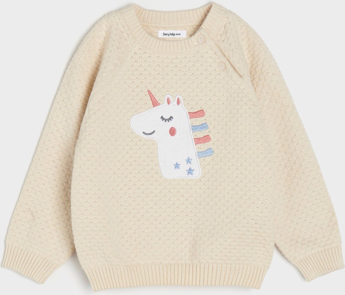 Starry Indigo - Meisjes Vest / Trui | Unicorn - Beige
