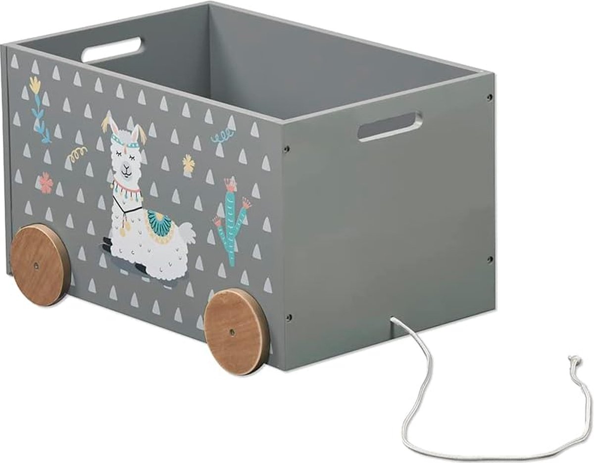Riokem ® Opbergdoos met wielen, Materiaal: , Afmetingen: B: 50 x H: 35 x D: 30 cm, Kleur: Alpaca/Grijs