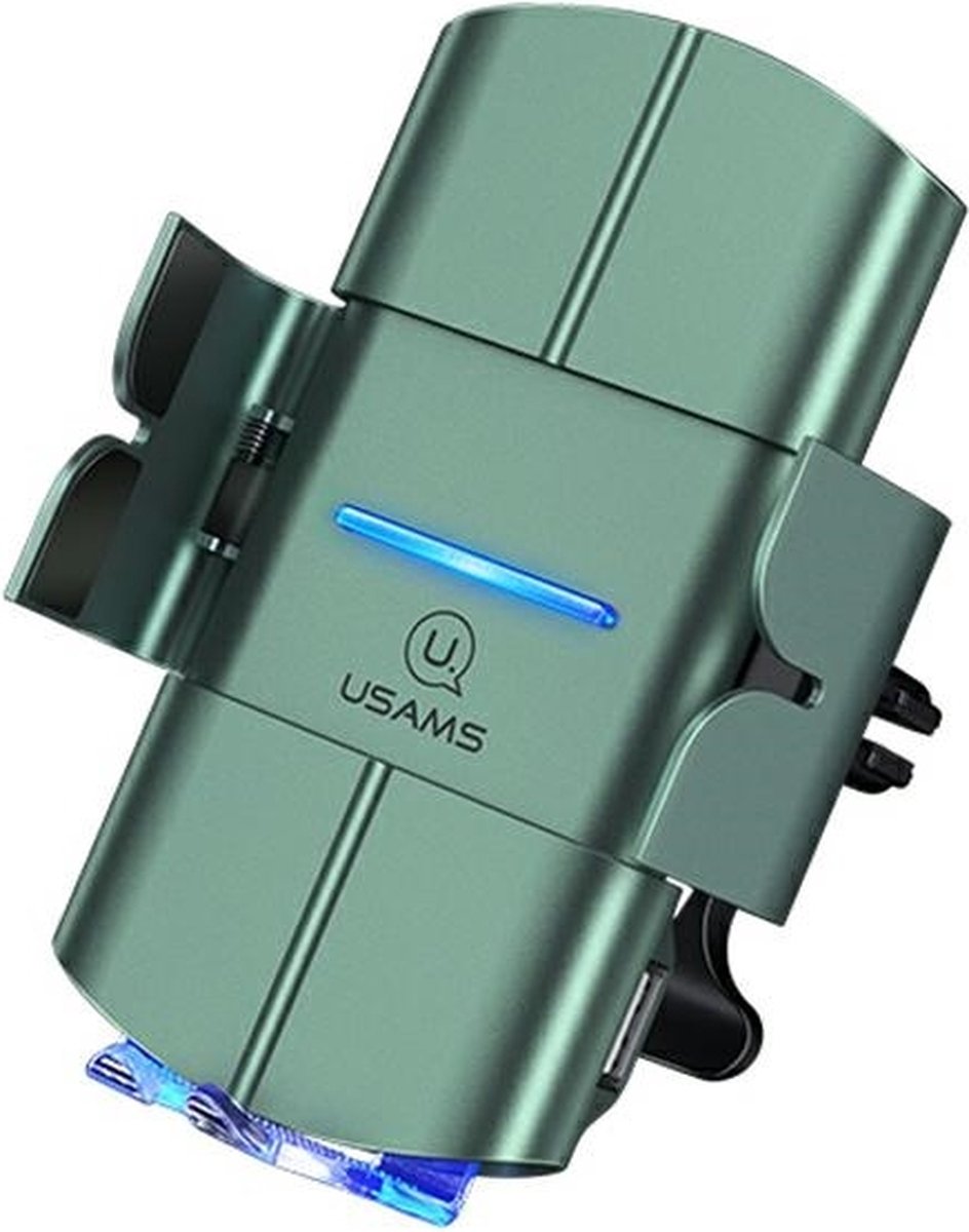 USAMS US-CD133 10W Automatische inductiehouder voor ventilatorgrill. groen/groen Starod CD133ZJ02
