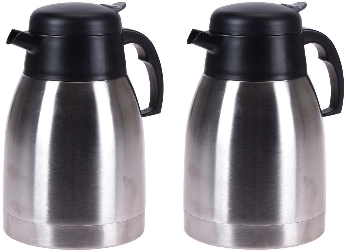 3x stuks koffie/thee thermoskannen RVS 1500 ml - Isoleerkannen voor warme / koude dranken