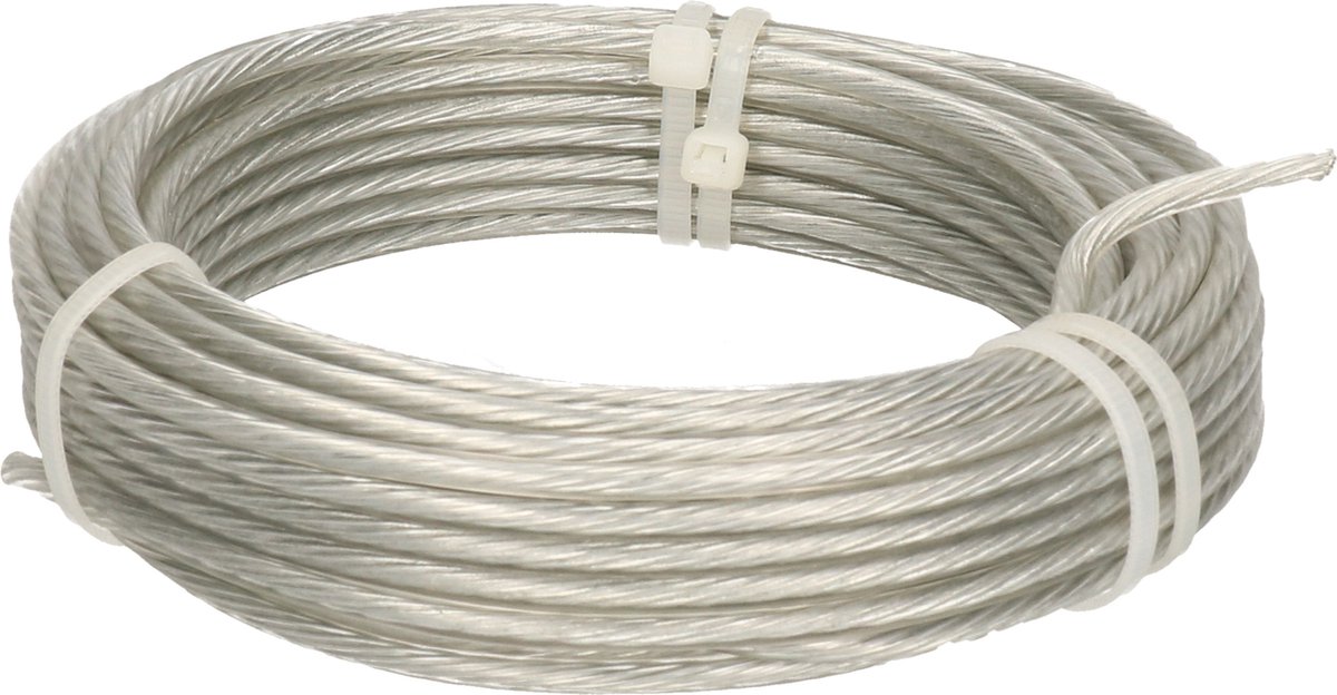 Goedkoopste Waslijndraad / waslijndraden - 1x stuks - staal - transparant - 10 meter - drooglijn voor wasgoed - waslijn / waslijnen