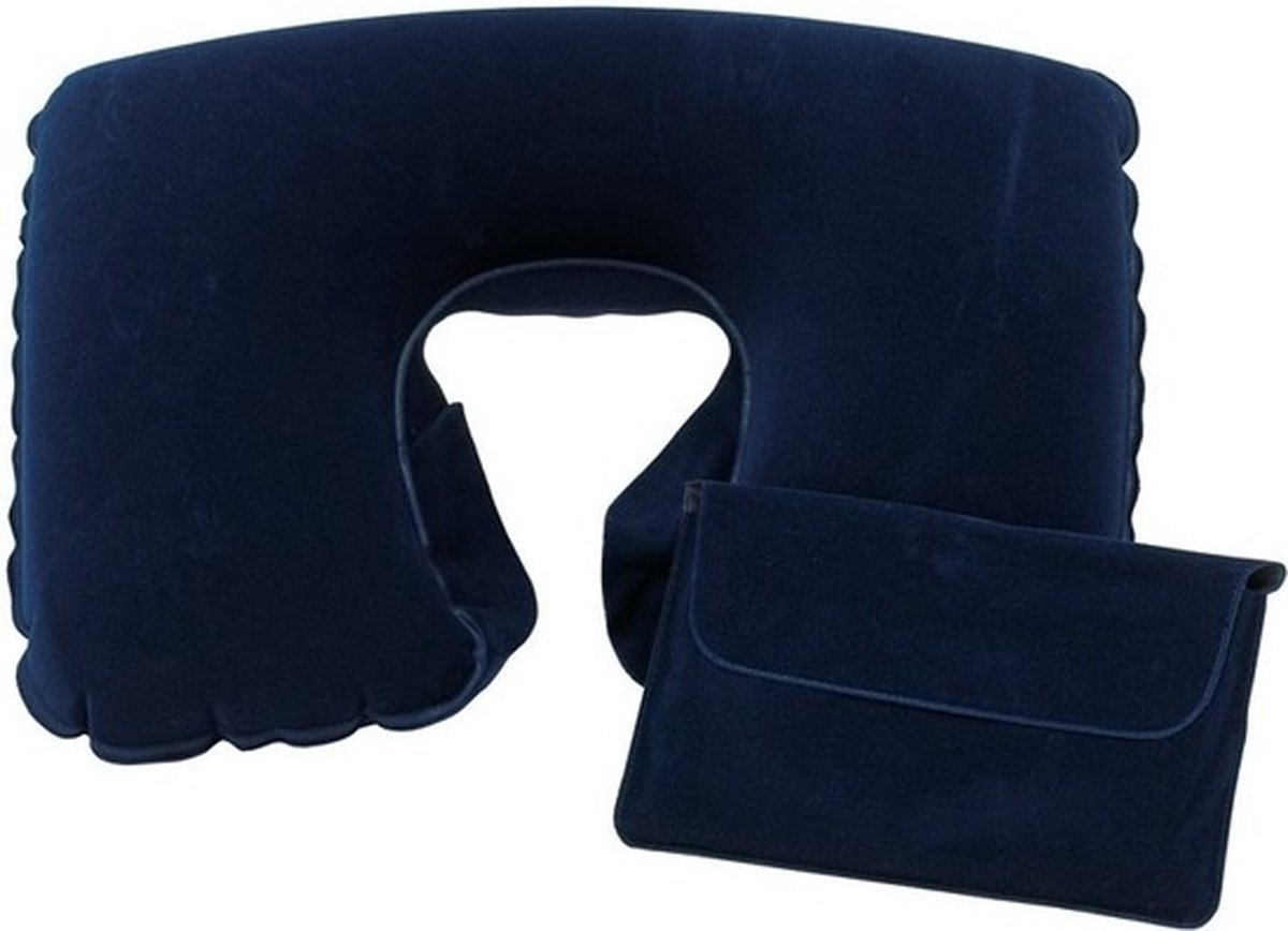 Opblaas nekkussentje blauw - Nekkussens