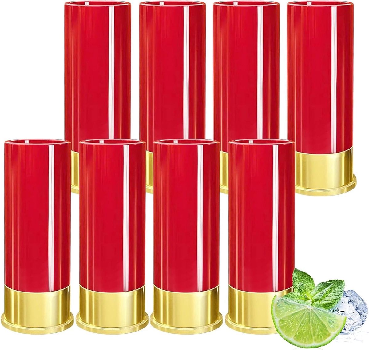 Borrelglazen patroonhulzen shotglazen 8 stuks voor mannen en vrouwen bruiloftsfeest kleine borrelbekers whisky 45 ml