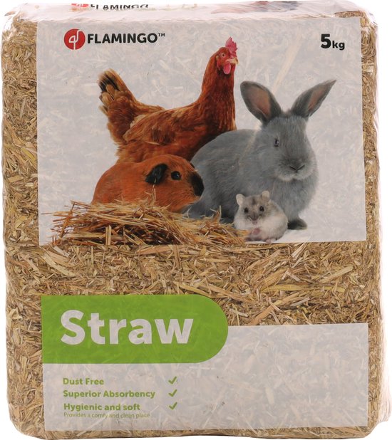 Flamingo Bruin Stro – 5 kg – Natuurlijk Stro voor Knaagdieren en Pluimvee
