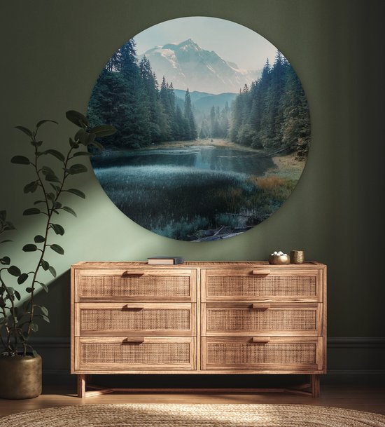 WallCircle - Cercle Mural - Branches - Nature - Arbres - Cercle Décoration murale Murale - Cercle Mural - Tableaux Ronds - 140x140 cm - Cercle Mural - Plastique