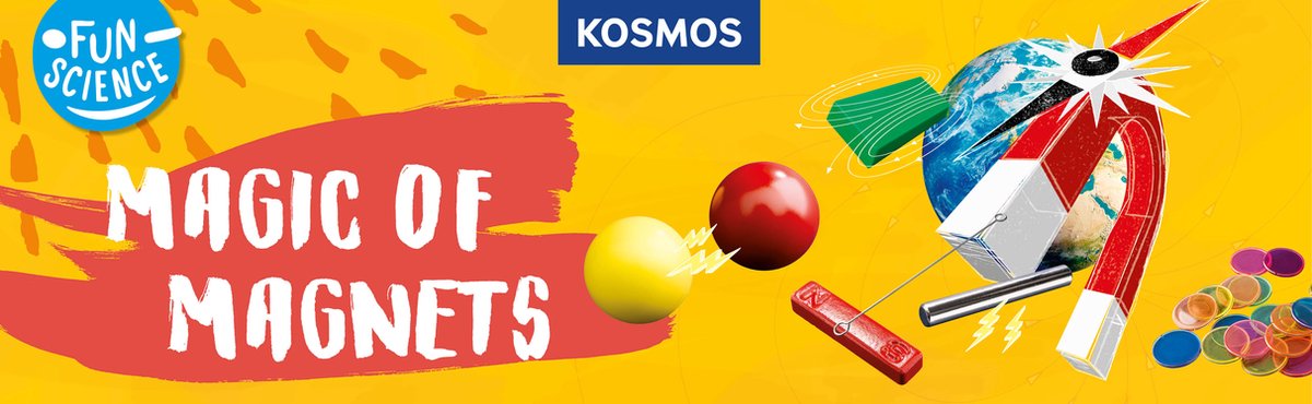 KOSMOS 616601 Coffret Magie Des Aimants - Version Multilingue (HU/CZ/SK/PL) - 9 Expériences Pour Enfants De 8 à 12 Ans - Construis Une Boussole