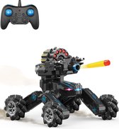 Bestuurbare Auto met Soft Bullet Gun 10 km/u - Offroad Drift - Licht en Rookeffecten - voor Binnen & Buiten - RC Auto - Jongens en Meisjes en Volwassenen - Speelgoed Auto - RC Car - Drift - Met Oplaadbare Accu - Zwart - Silvergear