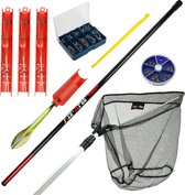 Fish-Xpro Ready To Go hengelset 3,00m - Telescoop Vishengel 3m - Vaste Hengel - Incl. Hengelsteun - Schepnet - Opbergdoos - Vis tuigjes - Vishaken - Vislood - Hakensteker
