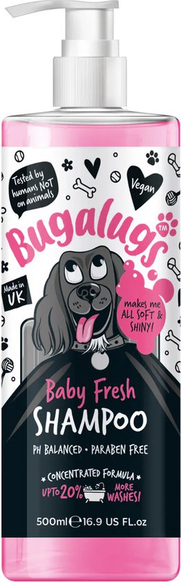 Hondenshampoo Bugalugs - hondenparfum - gevoelige huid - puppy - witte vacht - langharige hond 500ML met pomp