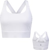 By-VP Sport BH Dames - Padded Sport Top - Medium Support - SportBH - Wit - Maat M - Robin van Persie