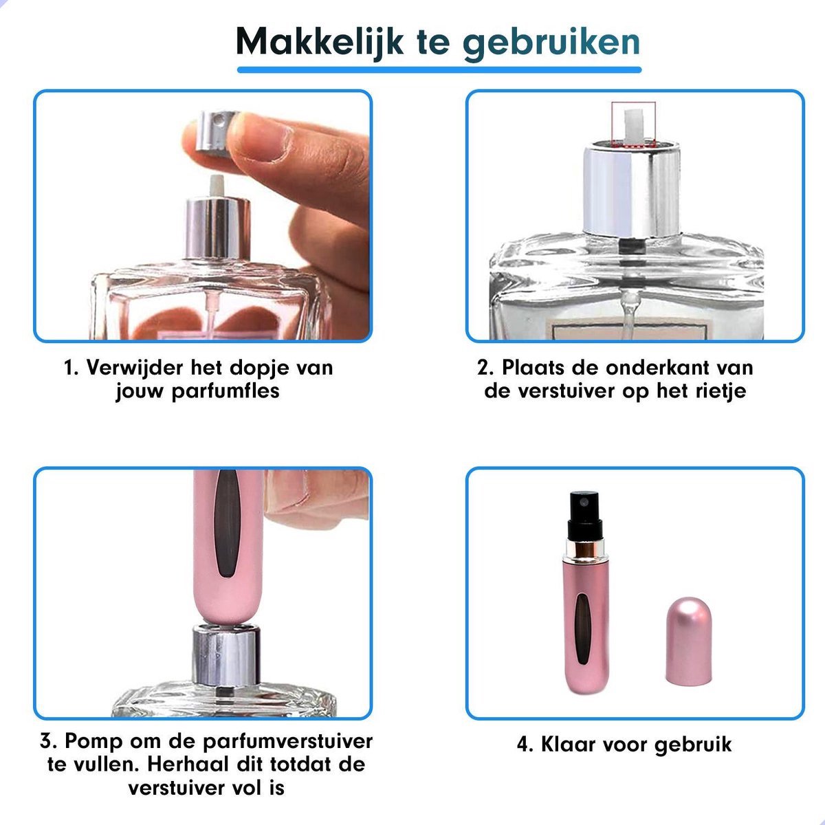 Goedkoopste Scoby - Mini Parfum Flesjes - Navulbare Parfum Flesje - Lipstick Formaat - Travel Atomizer - 2 stuks - Roze