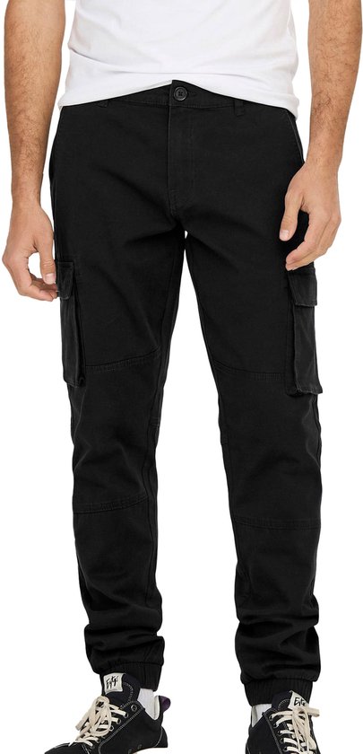 ONLY & SONS ONSCAM STAGE CARGO CUFF LIFE 6687 NOOS Heren Broeken - Black