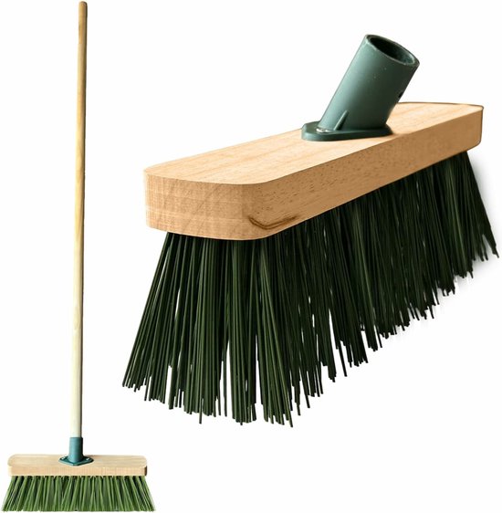 Budget Buitenbezem - groen - hout - hard - 34 x 120 cm - straatbezem - tegelbezem - schoonmaak van BUD — afbeelding 4