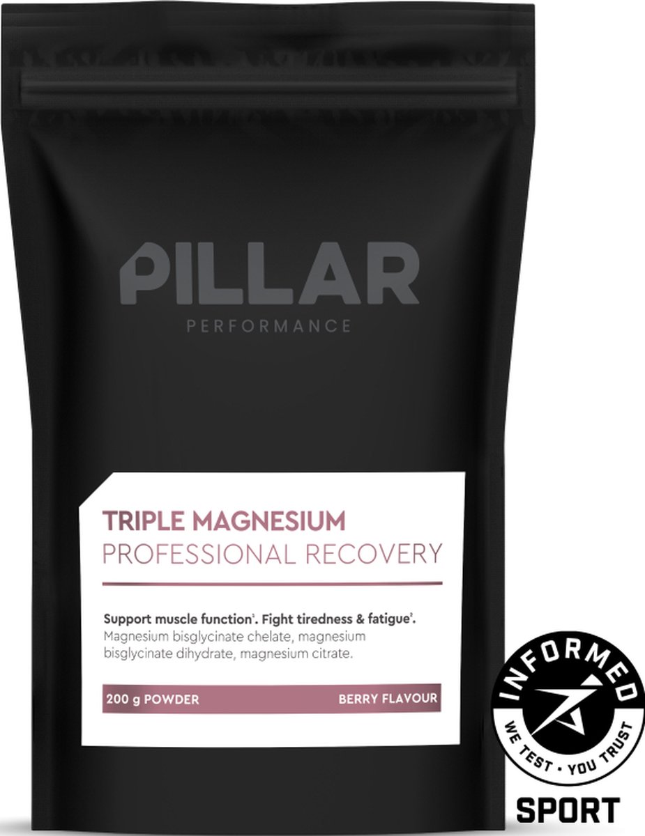 Goedkoopste PILLAR Performance Triple Magnesium Professional Recovery 200g Berry