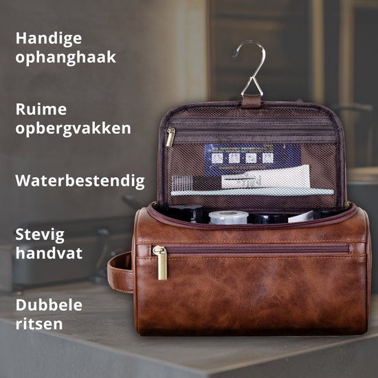 cuir trousse de toilette Ã suspendre homme