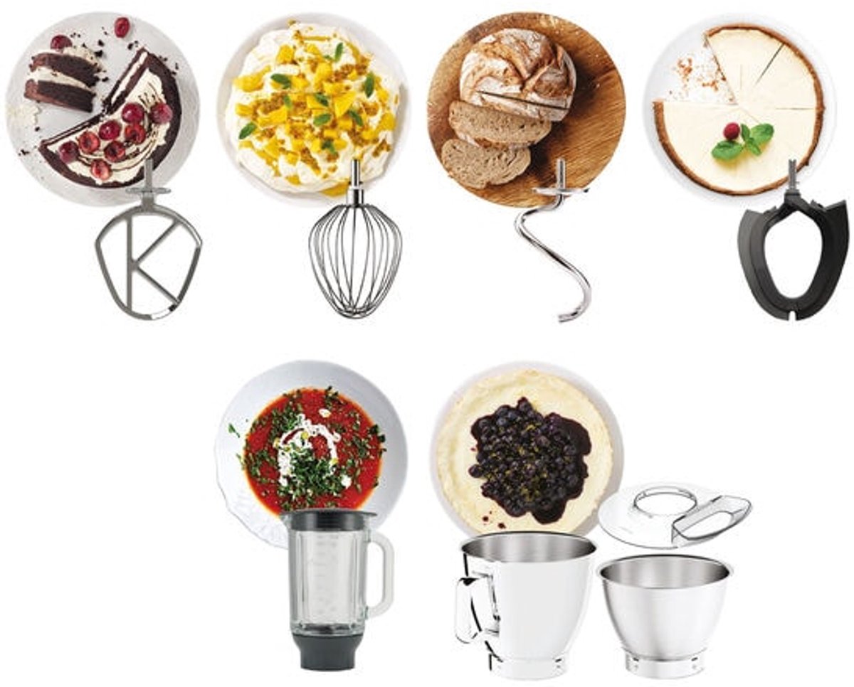 Kenwood KVL85.704SI keukenmachine - 1200W - met Ingebouwde weegschaal - 5+7L kom - Veel meegeleverde accessoires: blender, foodprocessor, citruspers, hakmolen, vleesmolen, spatel - Zilver thumbnail 4